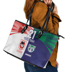 Custom Warriors-Dragons Leather Tote Bag Together Sporty Style