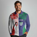 Custom Warriors-Dragons Long Sleeve Polo Shirt Together Sporty Style