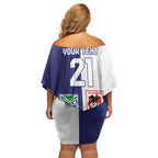 Custom Warriors-Dragons Off Shoulder Short Dress Together Sporty Style