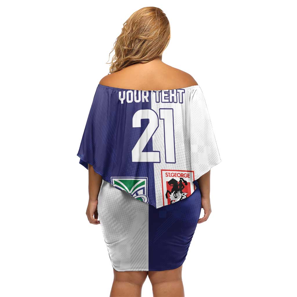 Custom Warriors-Dragons Off Shoulder Short Dress Together Sporty Style
