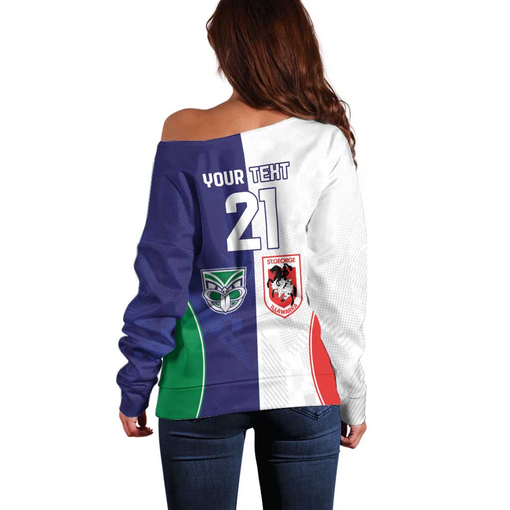 Custom Warriors-Dragons Off Shoulder Sweater Together Sporty Style