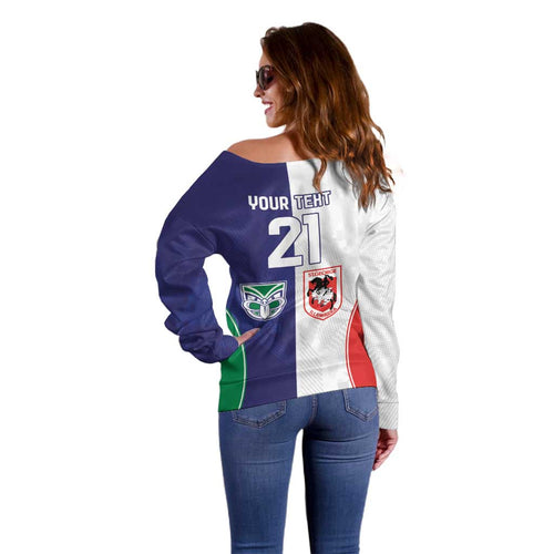 Custom Warriors-Dragons Off Shoulder Sweater Together Sporty Style
