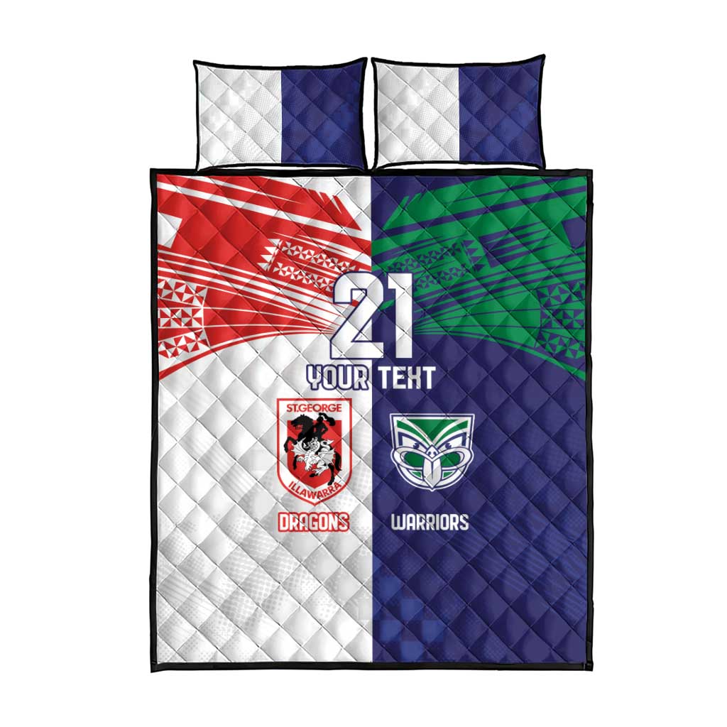 Custom Warriors-Dragons Quilt Bed Set Together Sporty Style