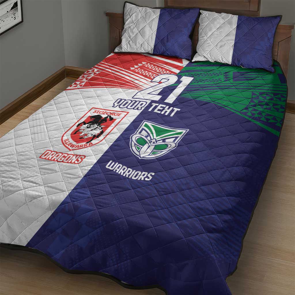 Custom Warriors-Dragons Quilt Bed Set Together Sporty Style