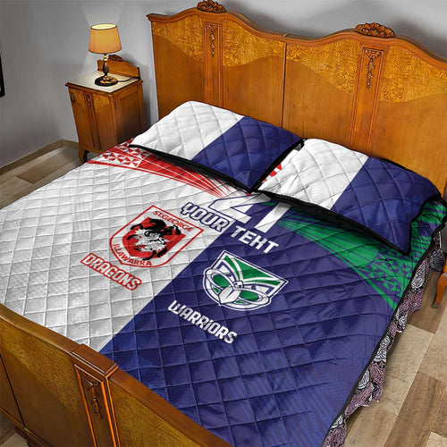 Custom Warriors-Dragons Quilt Bed Set Together Sporty Style