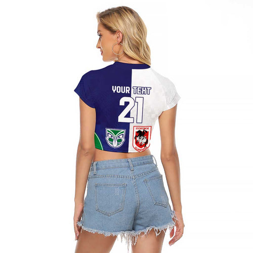 Custom Warriors-Dragons Raglan Cropped T Shirt Together Sporty Style