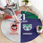 Custom Warriors-Dragons Round Carpet Together Sporty Style