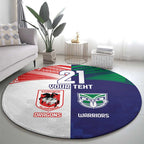 Custom Warriors-Dragons Round Carpet Together Sporty Style