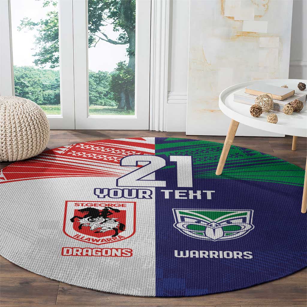 Custom Warriors-Dragons Round Carpet Together Sporty Style