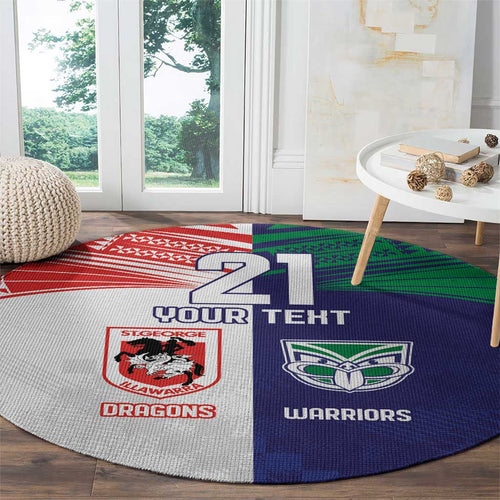 Custom Warriors-Dragons Round Carpet Together Sporty Style
