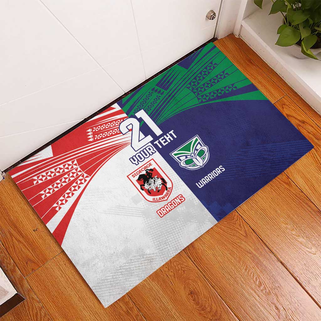 Custom Warriors-Dragons Rubber Doormat Together Sporty Style