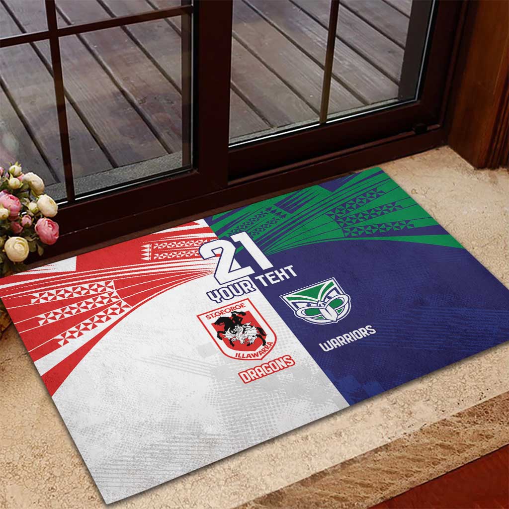 Custom Warriors-Dragons Rubber Doormat Together Sporty Style