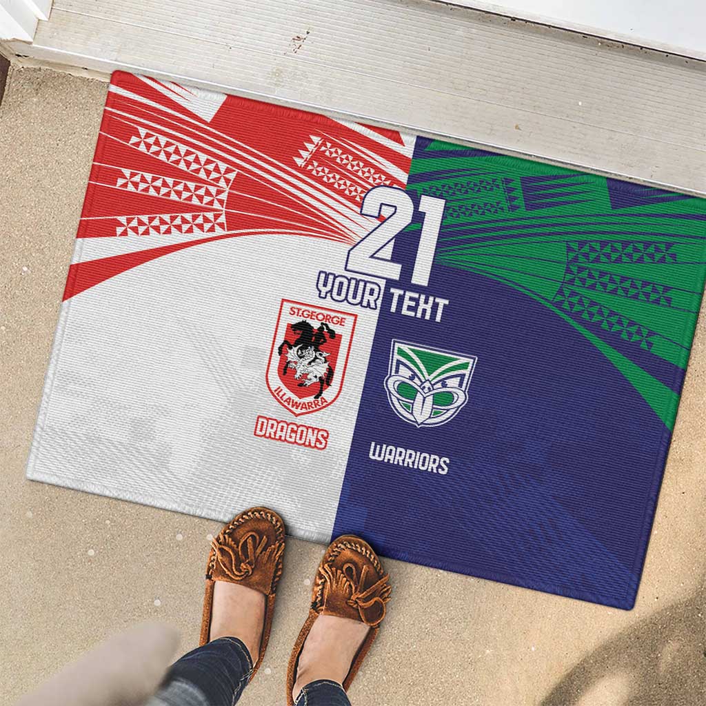 Custom Warriors-Dragons Rubber Doormat Together Sporty Style
