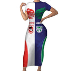 Custom Warriors-Dragons Short Sleeve Bodycon Dress Together Sporty Style
