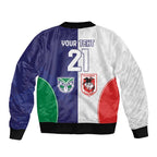 Custom Warriors-Dragons Sleeve Zip Bomber Jacket Together Sporty Style