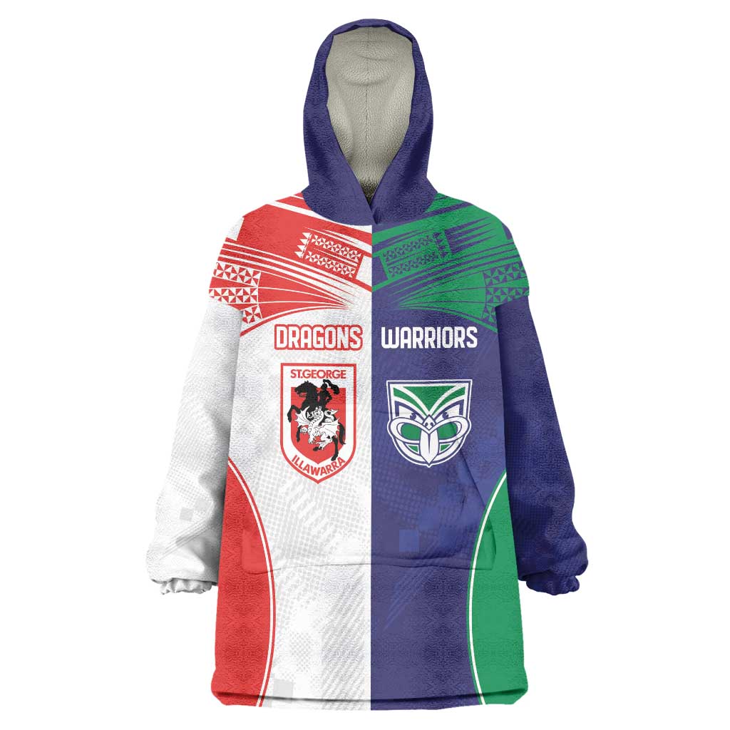 Custom Warriors-Dragons Wearable Blanket Hoodie Together Sporty Style