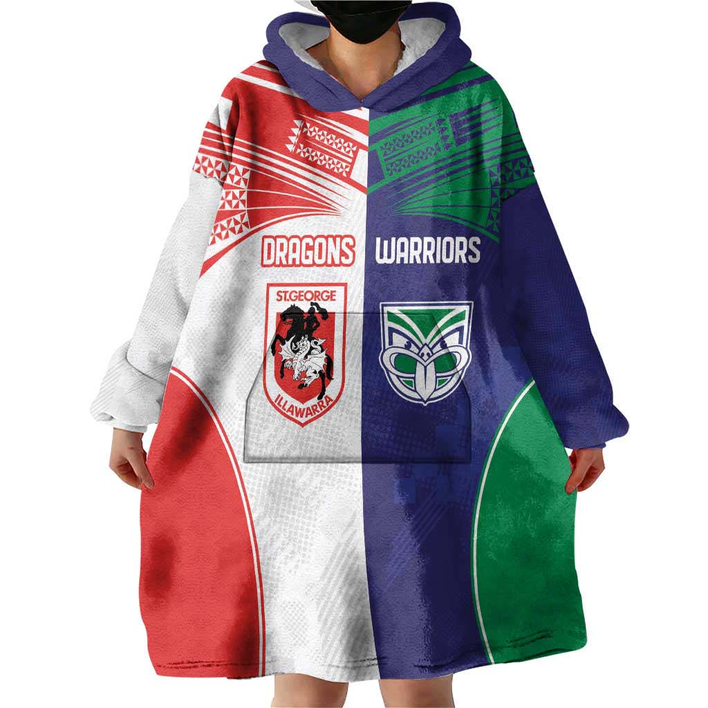 Custom Warriors-Dragons Wearable Blanket Hoodie Together Sporty Style