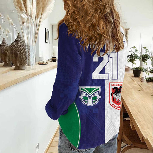 Custom Warriors-Dragons Women Casual Shirt Together Sporty Style