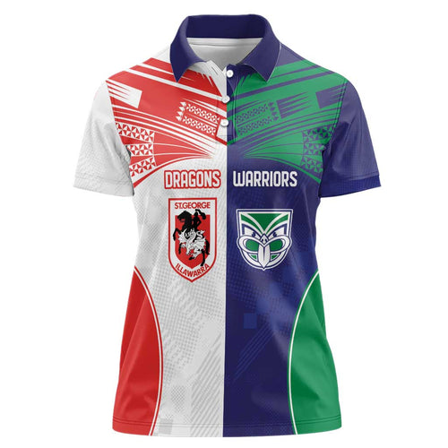 Custom Warriors-Dragons Women Polo Shirt Together Sporty Style