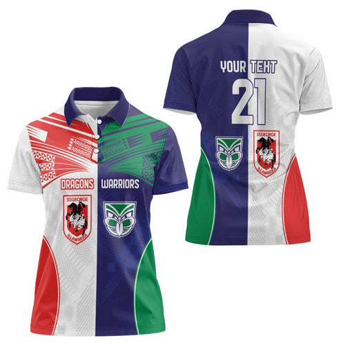 Custom Warriors-Dragons Women Polo Shirt Together Sporty Style