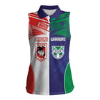 Custom Warriors-Dragons Women Sleeveless Polo Shirt Together Sporty Style
