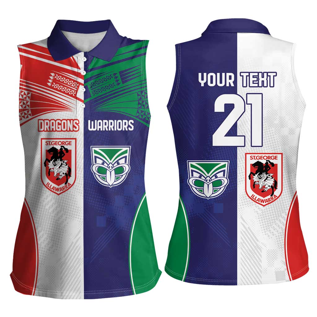 Custom Warriors-Dragons Women Sleeveless Polo Shirt Together Sporty Style