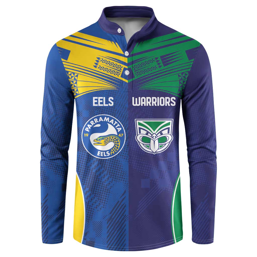 Custom Warriors-Eels Button Sweatshirt Together Sporty Style