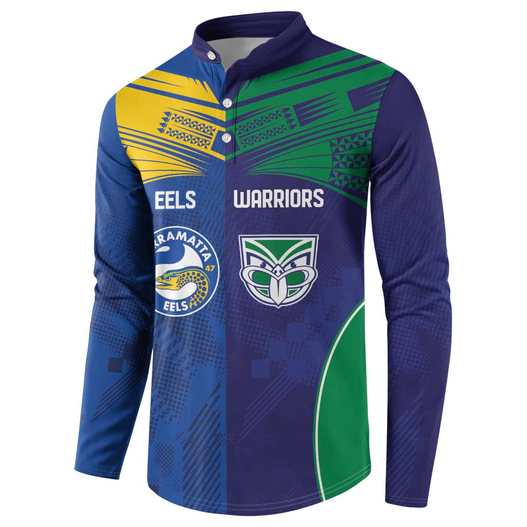 Custom Warriors-Eels Button Sweatshirt Together Sporty Style