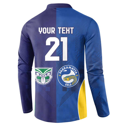 Custom Warriors-Eels Button Sweatshirt Together Sporty Style
