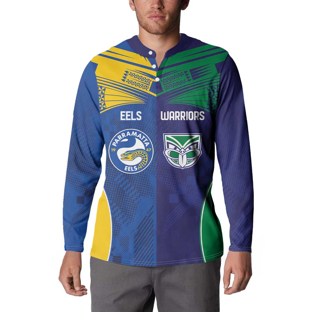 Custom Warriors-Eels Button Sweatshirt Together Sporty Style