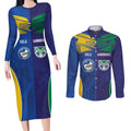 Custom Warriors-Eels Couples Matching Long Sleeve Bodycon Dress and Long Sleeve Button Shirt Together Sporty Style