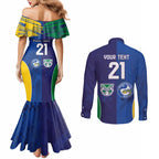 Custom Warriors-Eels Couples Matching Mermaid Dress and Long Sleeve Button Shirt Together Sporty Style