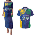 Custom Warriors-Eels Couples Matching Puletasi and Hawaiian Shirt Together Sporty Style