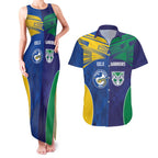 Custom Warriors-Eels Couples Matching Tank Maxi Dress and Hawaiian Shirt Together Sporty Style
