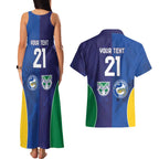 Custom Warriors-Eels Couples Matching Tank Maxi Dress and Hawaiian Shirt Together Sporty Style