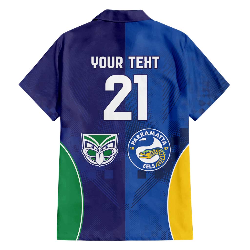 Custom Warriors-Eels Family Matching Long Sleeve Bodycon Dress and Hawaiian Shirt Together Sporty Style