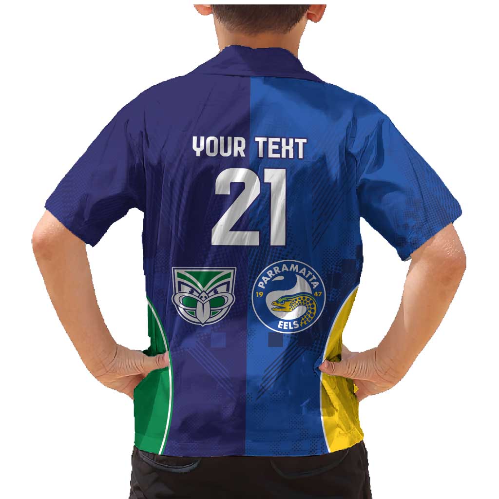 Custom Warriors-Eels Family Matching Mermaid Dress and Hawaiian Shirt Together Sporty Style