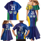 Custom Warriors-Eels Family Matching Mermaid Dress and Hawaiian Shirt Together Sporty Style