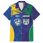 Custom Warriors-Eels Family Matching Off The Shoulder Long Sleeve Dress and Hawaiian Shirt Together Sporty Style