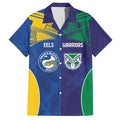 Custom Warriors-Eels Family Matching Off Shoulder Short Dress and Hawaiian Shirt Together Sporty Style