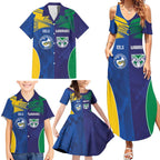Custom Warriors-Eels Family Matching Summer Maxi Dress and Hawaiian Shirt Together Sporty Style