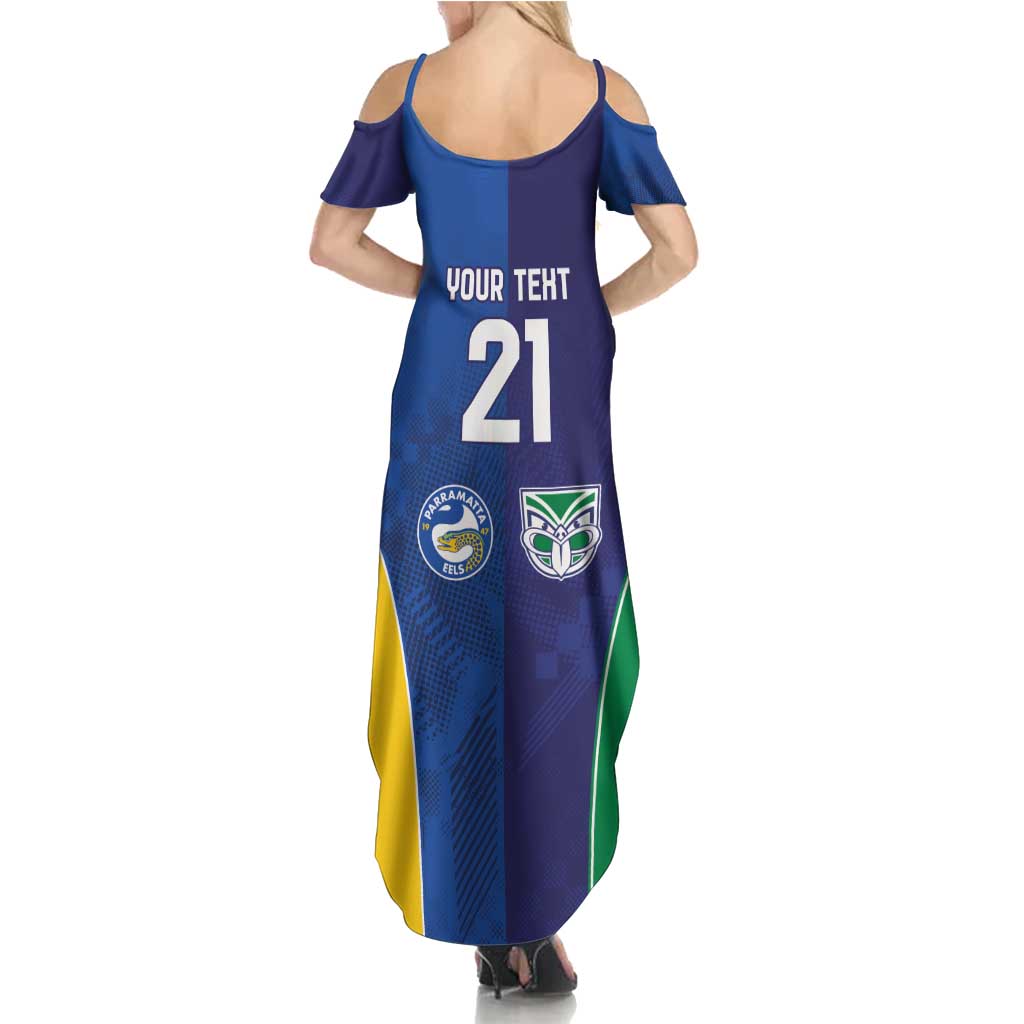 Custom Warriors-Eels Family Matching Summer Maxi Dress and Hawaiian Shirt Together Sporty Style