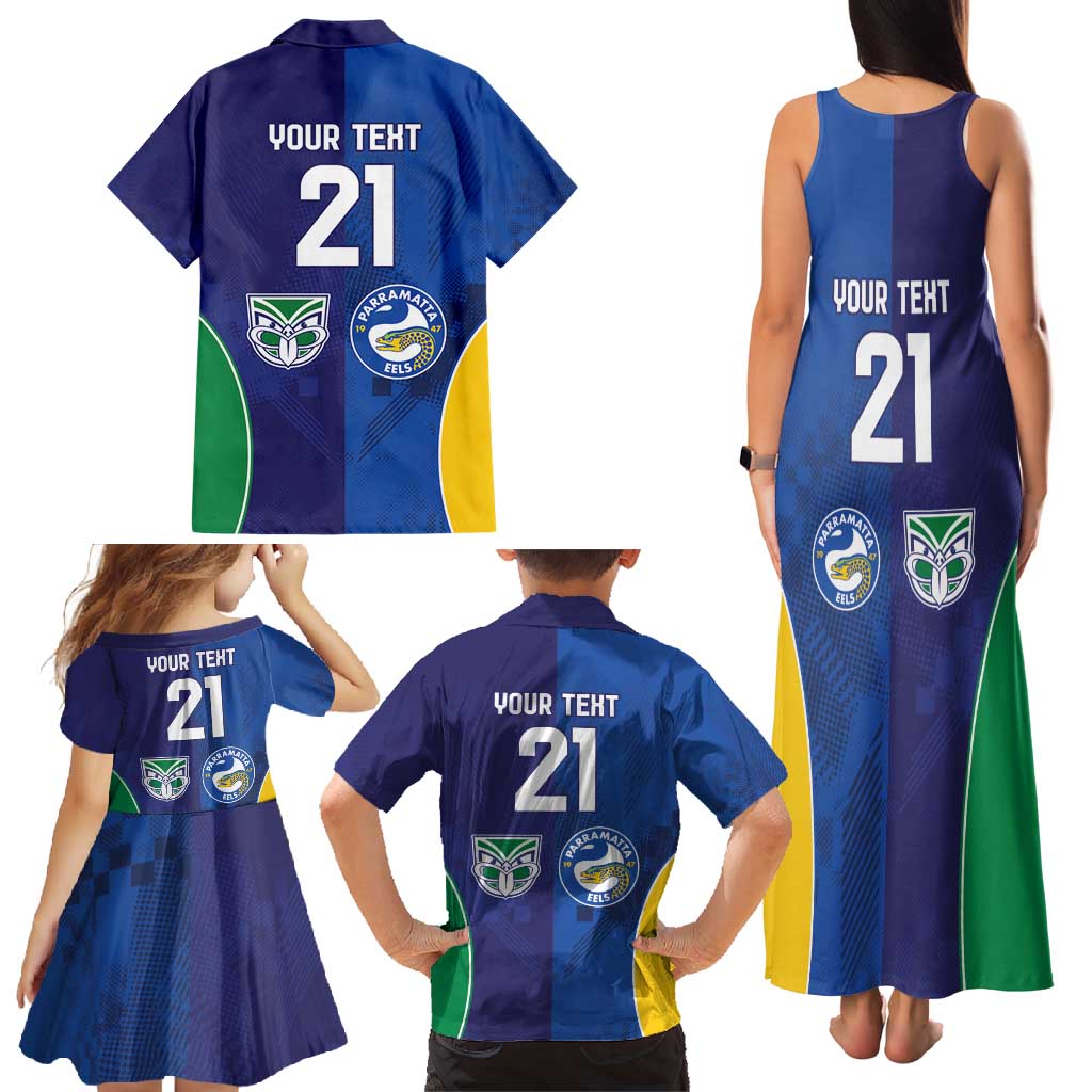 Custom Warriors-Eels Family Matching Tank Maxi Dress and Hawaiian Shirt Together Sporty Style