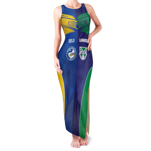 Custom Warriors-Eels Family Matching Tank Maxi Dress and Hawaiian Shirt Together Sporty Style