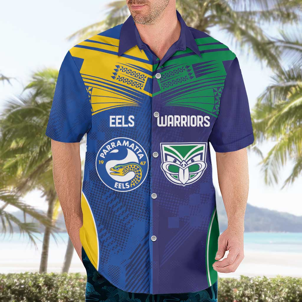 Custom Warriors-Eels Hawaiian Shirt Together Sporty Style