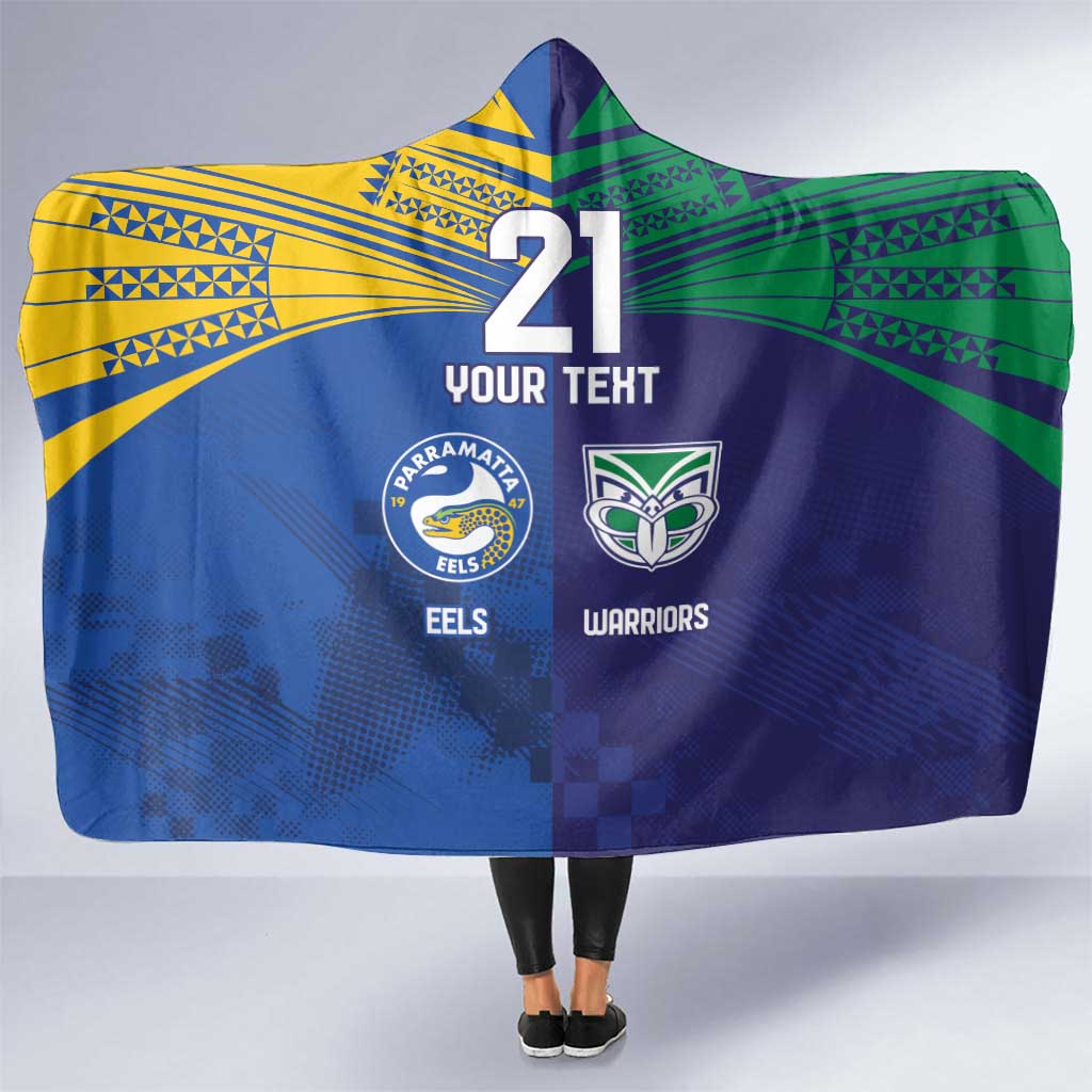Custom Warriors-Eels Hooded Blanket Together Sporty Style