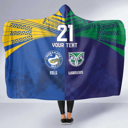 Custom Warriors-Eels Hooded Blanket Together Sporty Style
