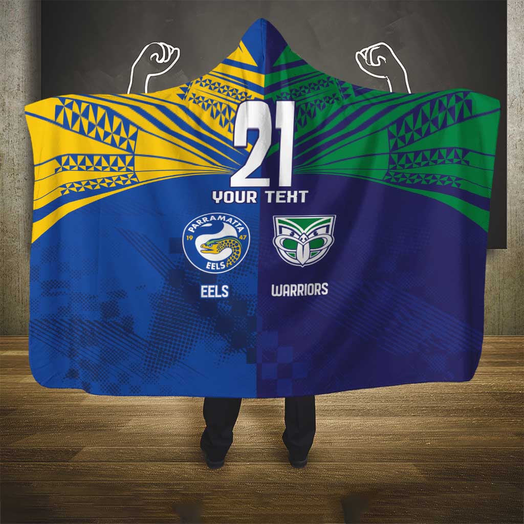 Custom Warriors-Eels Hooded Blanket Together Sporty Style