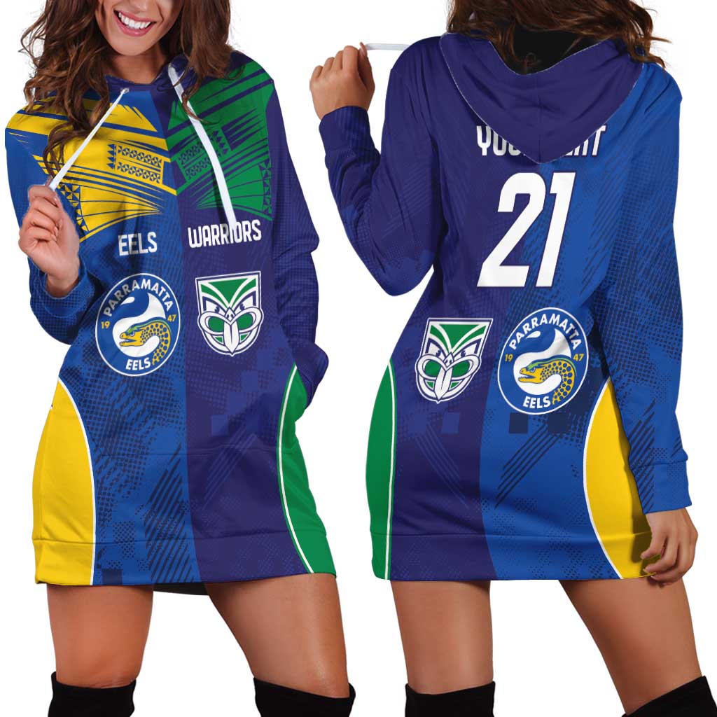 Custom Warriors-Eels Hoodie Dress Together Sporty Style