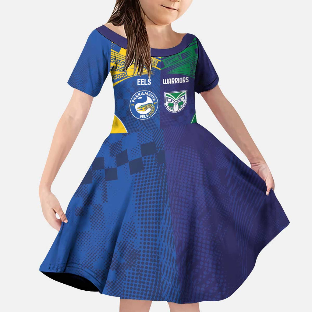 Custom Warriors-Eels Kid Short Sleeve Dress Together Sporty Style